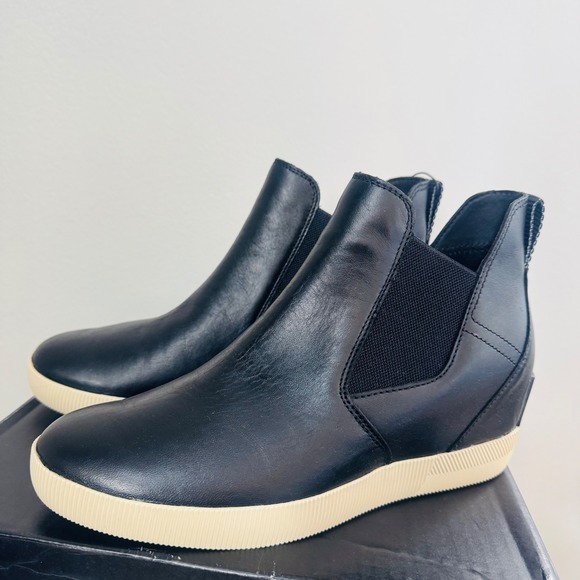 Sorel Out N About Wedge Leather Bootie, Ankle Boots Black, Size 9.5 NWT - Picture 14 of 16